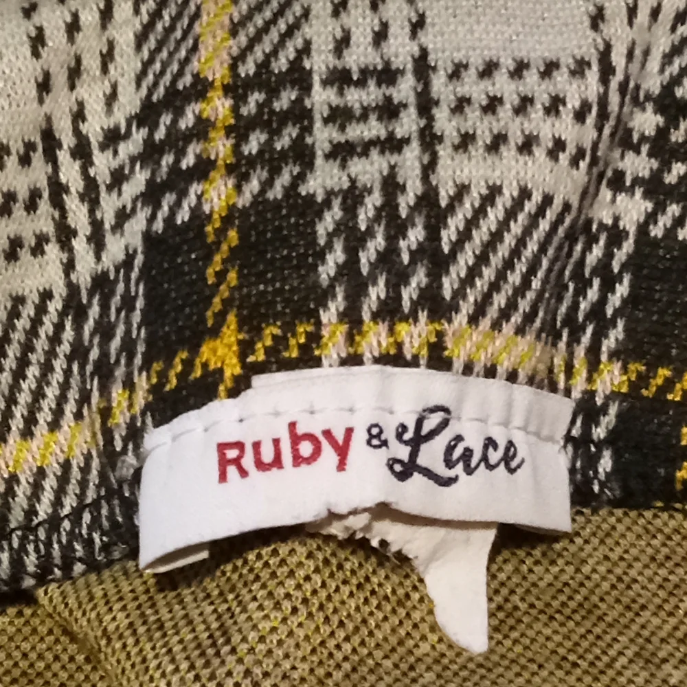 Elegant Yellow Plaid Bodycon Pencil Skirt Sz XXS